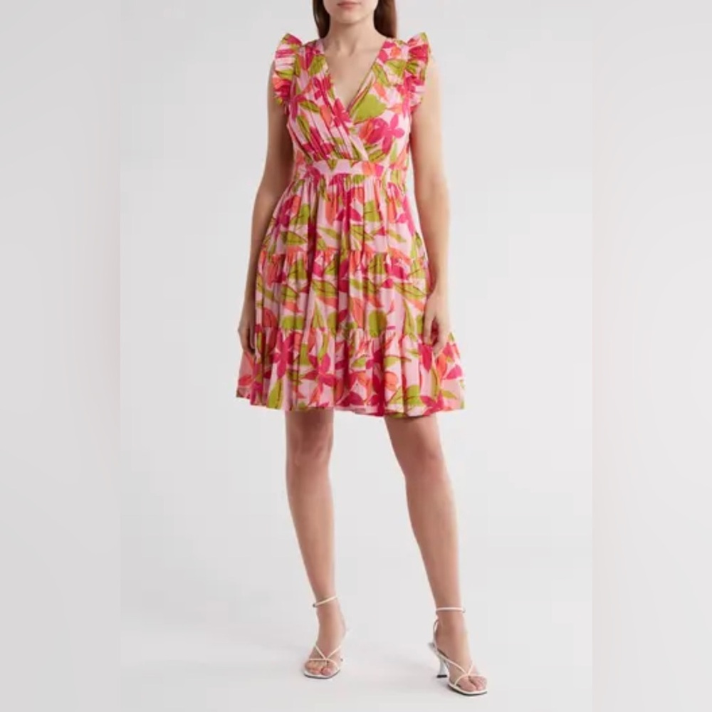 ☀️NWOT. TAYLOR FLORAL FAUX WRAP DRESS. XL.☀️